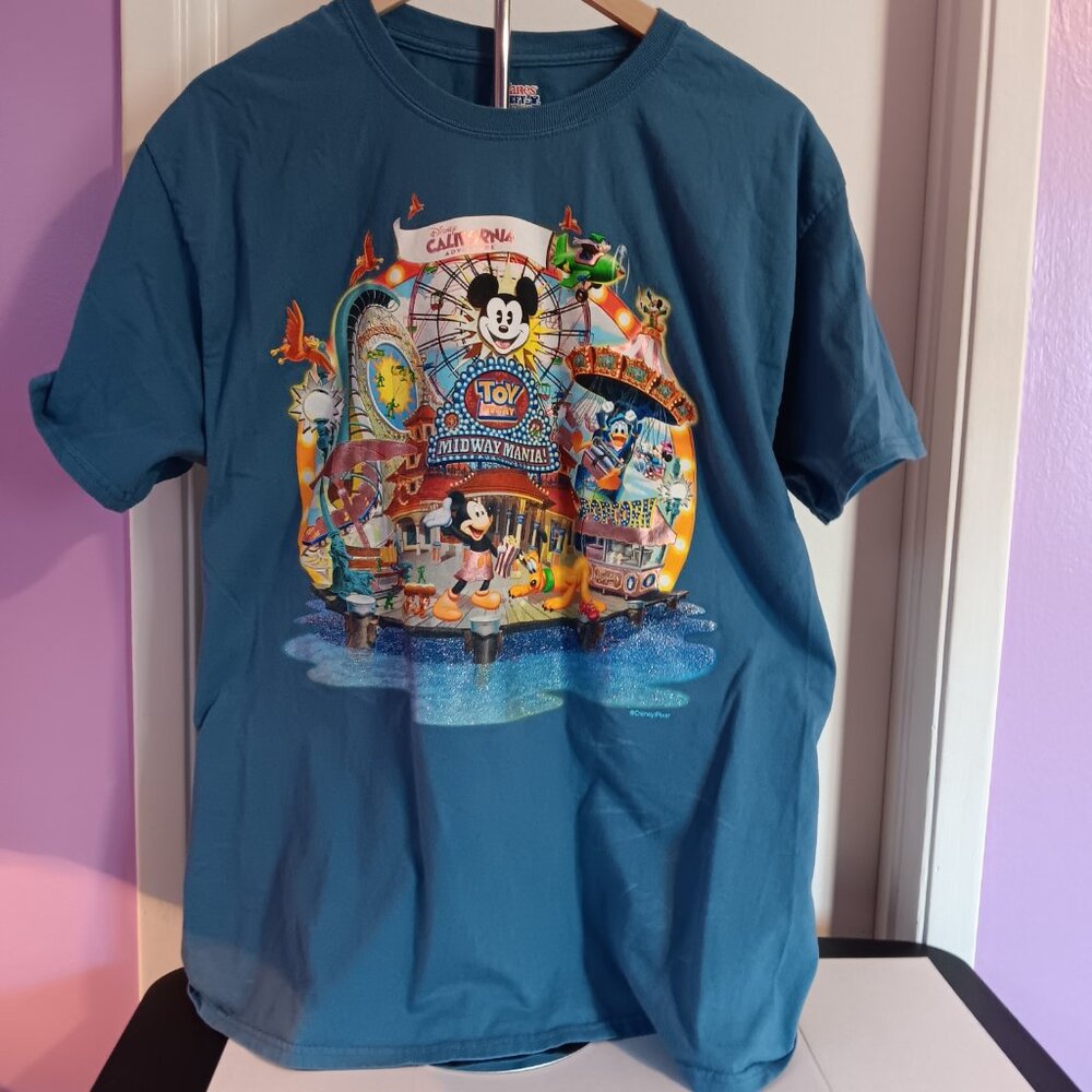 HANES DISNEY CALIFORNIA ADVENTURE WOMEN'S LIGHT BLUE TEE size large - Picture 2 of 4